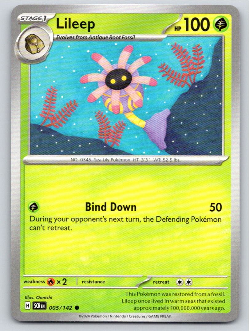 2024 POKEMON LILEEP STELLAR CROWN 5/142 COMMON NM A34971 FREE S&H