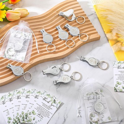 25 Sets Wedding Multi Function Bottle Opener Nail Clipper Wedding Favors _r1