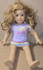 American Girl Truly Me #115 Doll Golden Blonde Curly Hair Blue Eyes 2017