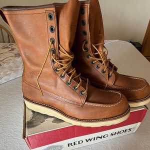Justin 0271 Moc Toe Safety Toe Work Boots 10.5D USA Wedge Sole EH Red Wing Style Silverado Lumberjack boots, available in 6” and 8”. Quality  main image 4