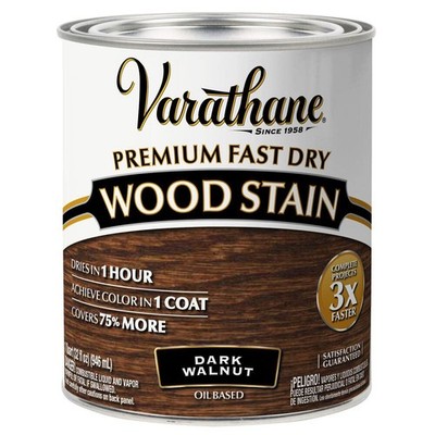 Varathane Premium Fast Dry Wood Stain, 1 Quart (Pack of 1), Dark Walnut 