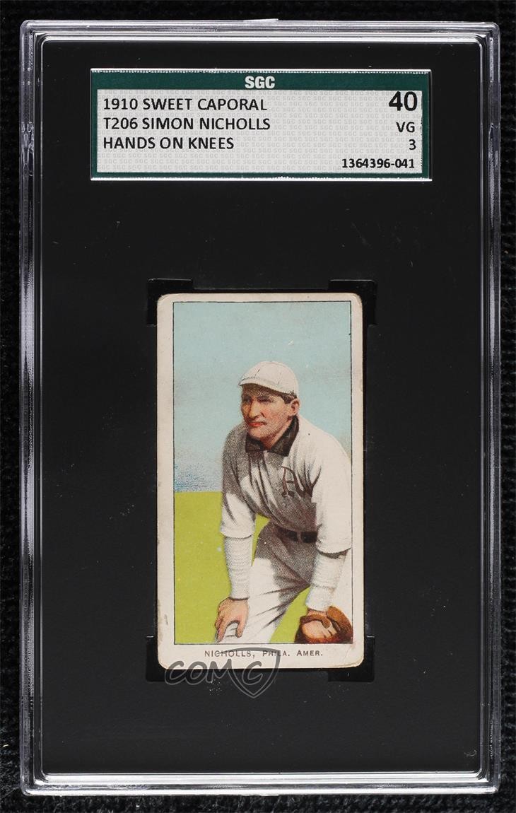 1909-11 T206 Sweet Caporal 350 Factory No 30 Back Simon Nicholls SGC 40 0q4x