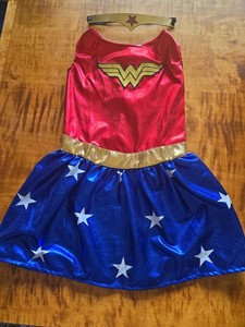Wonder Woman DC Superhero Big Fancy Dress Up Halloween Pet Dog Costume Large