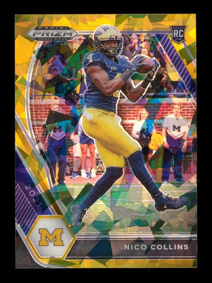 Nico Collins Panini Prizm Draft Picks #114 Gold Ice