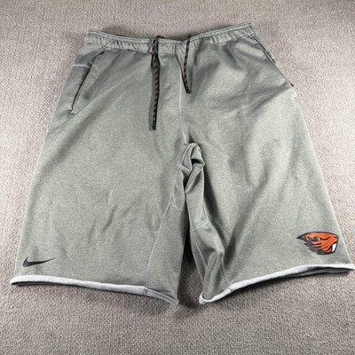 Oregon State Beavers Shorts Mens Large Gray NCAA Football Nike Fleece Athletic