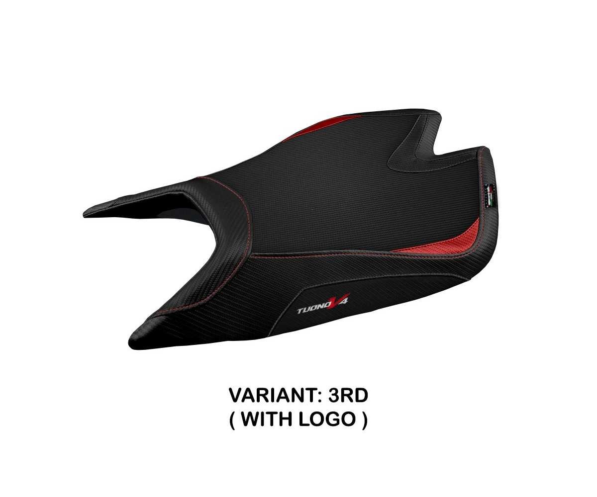 Seat saddle cover Nashua Red RD + logo TPZ Aprilia Tuono V4 Factory 2021 2023