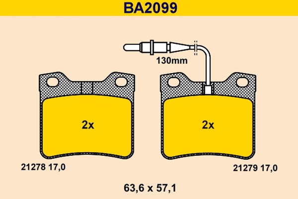 Barum Bremsbelagsatz Scheibenbremse BA2099 FüR 406 Peugeot 8B 8C 8E Break 16V-image