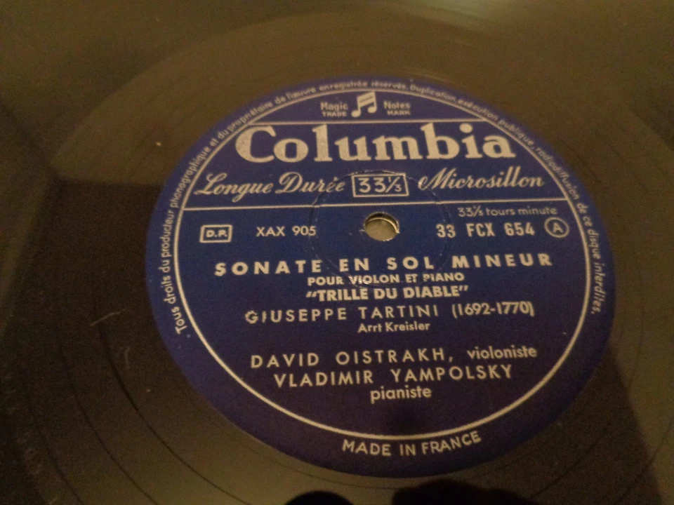 LP TARTINI - MOZART - OISTRAKH / SONATES POUR VIOLON ET PIANO / RARE FCX 654 FR - Image 4 of 4
