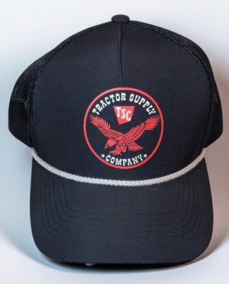 Tractor Supply Co.Eagle Patch Trucker Hat Black Mesh Rope Snapback