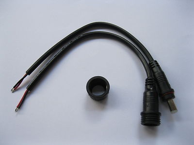 50 sets Waterproof Cable Black 5.5X2.1mm DC Power Connector Male to Female 15cm