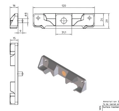 MARKENLOS Ersatz Schließblech passend für Velux Dachfenster 025116 TG2 GGU GGL GPU GPL GHU