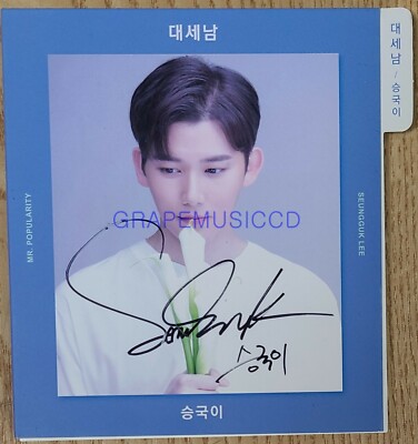 SEUNG GUK LEE MR. POPULARITY SINGLE K-POP REAL SIGNED AUTOGRAPHED