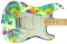 Guitar Skin Axe Wrap Re-skin Electric Bass Reface DIY Fun Color Bubbles 436