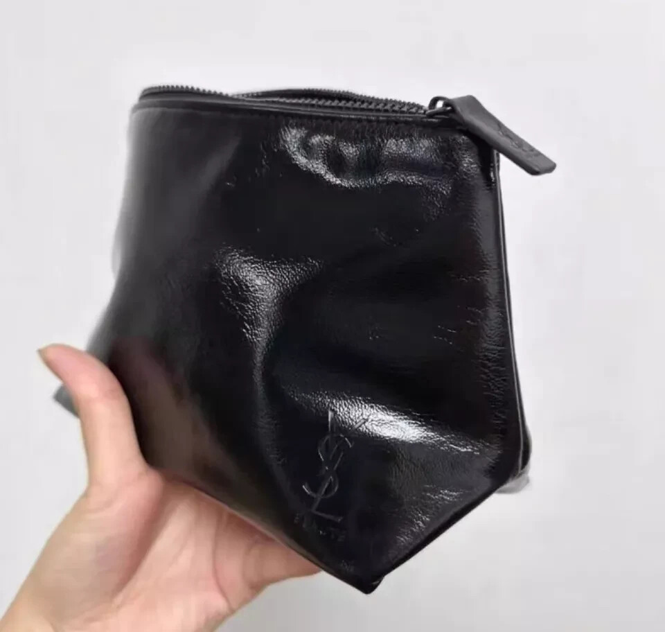  ブラック メイクアップ　ショルダーバッグ　ポーチ Yves Saint Laurent Black Makeup Bag Pouch NEW | eBay