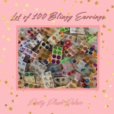 Wholesale Lot of 100 Pairs of Assorted Stud Earrings New Bling Glam