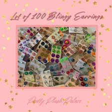 Wholesale Lot of 100 Pairs of Assorted Stud Earrings New Bling Glam