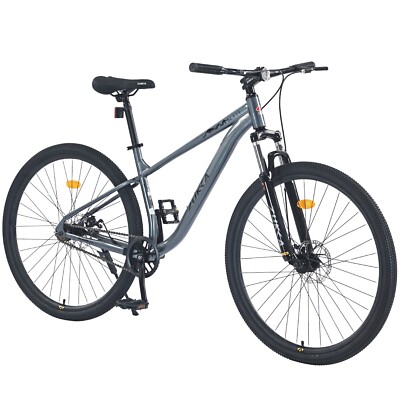 Front Suspension Mountain Bike 29 Inch, Mountain Bike for Mens Womens Gray