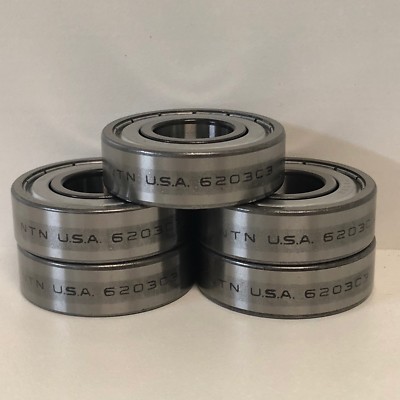 Qty. Of 5 NTN 6203c3 / 6203zzc3 Ball Bearings 17x40x12mm Made In USA