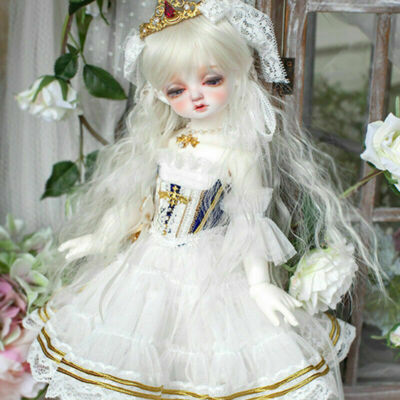 16'' 1/4 BJD Doll ELF Ears Girl Ball Jointed Body Eyes Face Makeup Wig Dress SET