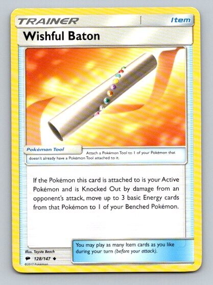 2017 Pokemon Card Burning Shadows Wishful Baton 128/147