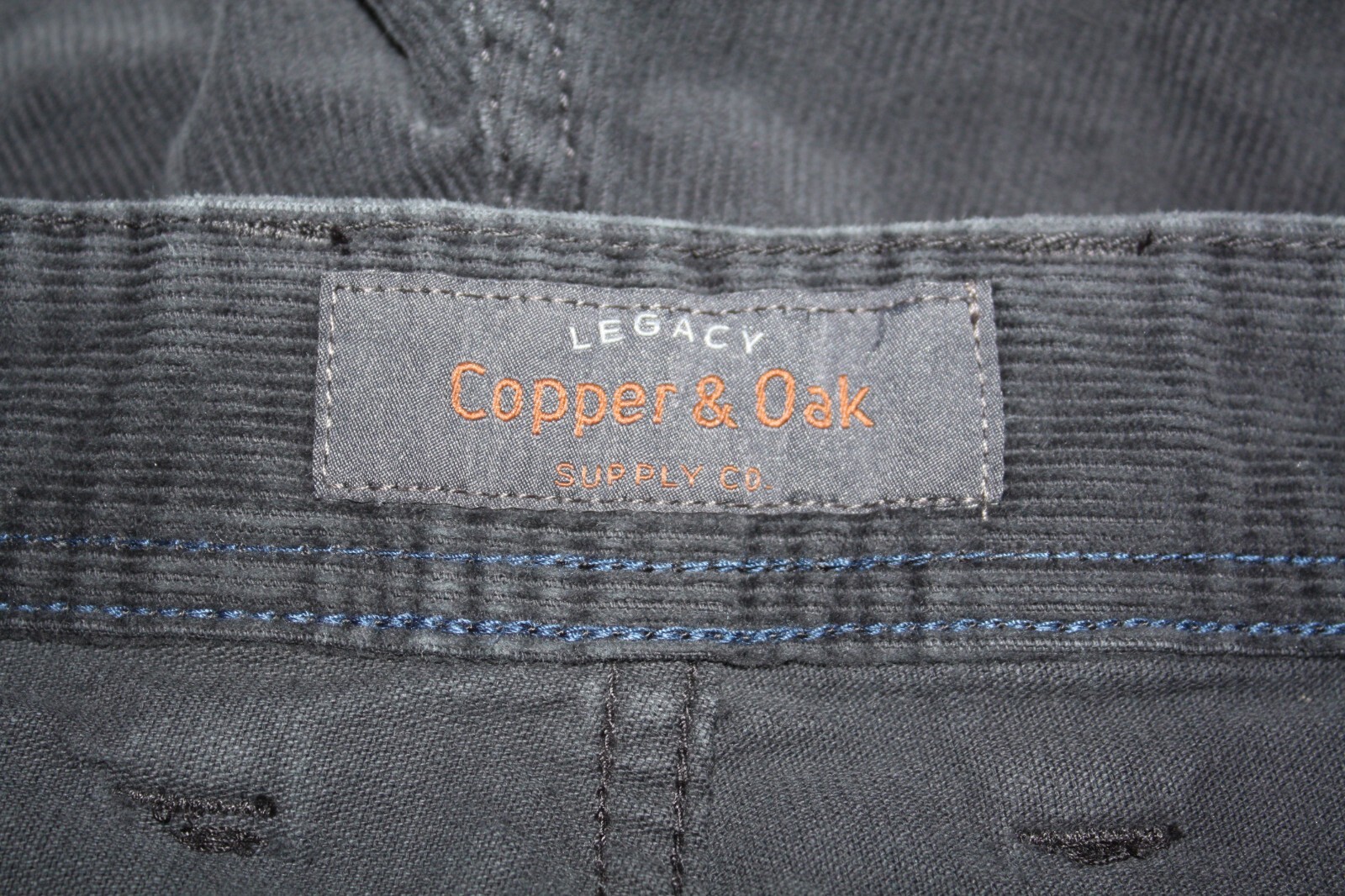 Copper & Oak Legacy Corduroy Pants Flat Front Dark Gr… Gem