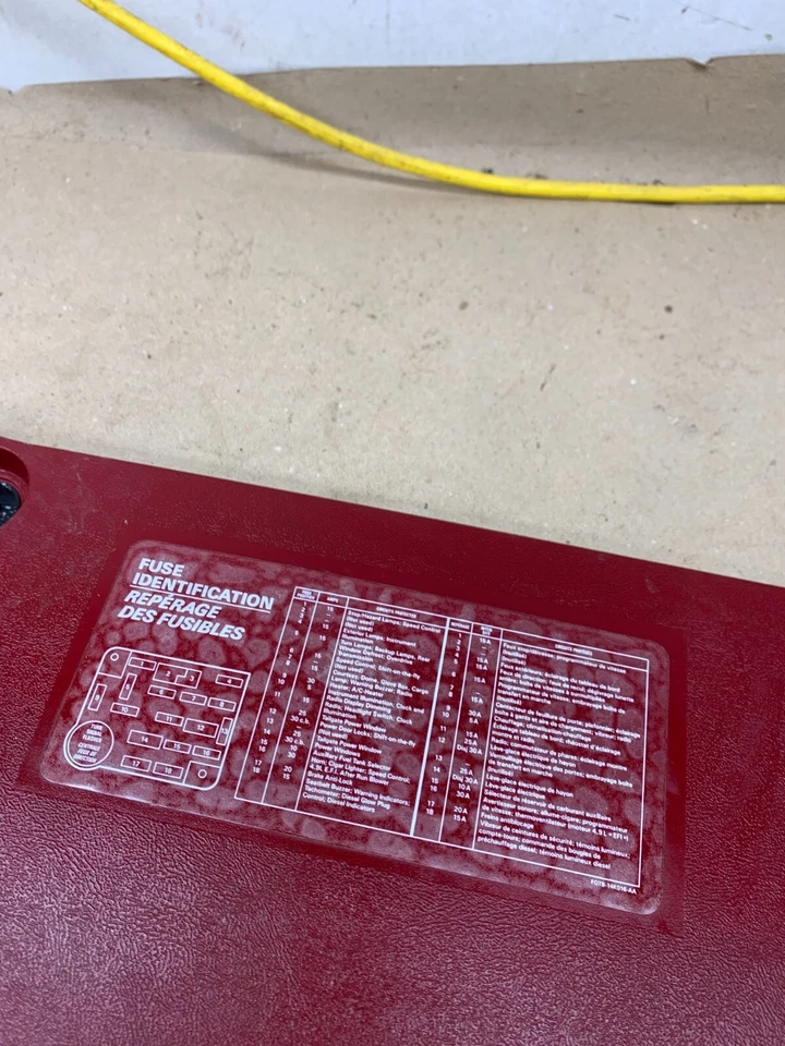 1987 1988 1989 1991 Ford f250 f350 Bronco panel de fusibles daigram cubierta puerta fabricante de equipos originales usado Foto 4 de 4