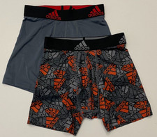 Adidas Boy's Aeroready Boxer Briefs - Stretch Microfiber Blend - Small - 2 Pair