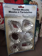 New Set Of 12  Tartlet Molds Cake Tins 6 Different Shapes Desert Molds  Baking