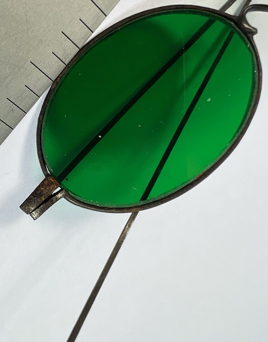 Antique 1800s Wire Rim Sunglasses Green Lens Steampunk | eBay display picture 3
