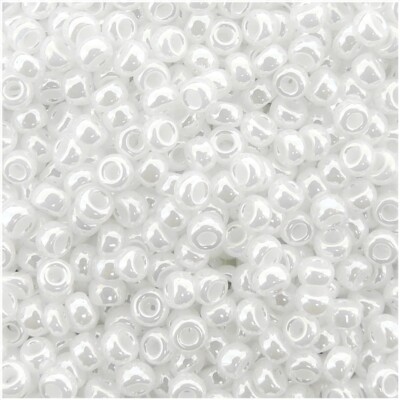 Miyuki Round Seed Beads Size 11/0 50 Gram Bulk Pack Pearl White Ceylon