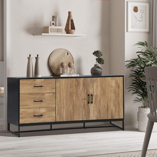 Oikiture Buffet Sideboard Cupboard Cabinet 3 Drawers 2 Door - Picture 7 of 10