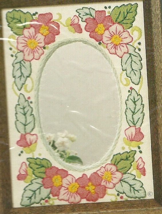 Sunset Designs Rosa Flor "Marco" Crewel Bordado Kit #886 Nuevo en Paquete Foto 3 de 4