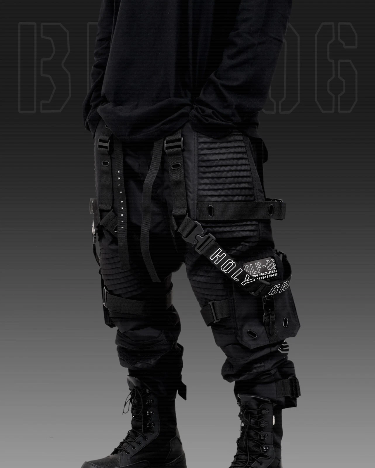 Men's Black Streetwear Techwear Heavy Cargo Trouser Pants HolyGrail B.L.P-06/BLK
Opens in a new wind