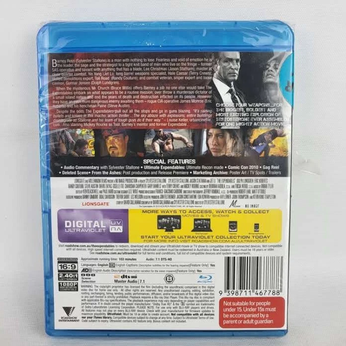 The Expendables (2010 Blu-Ray + Ultraviolet) Brand New & Sealed Action Thriller - image 2 of 3