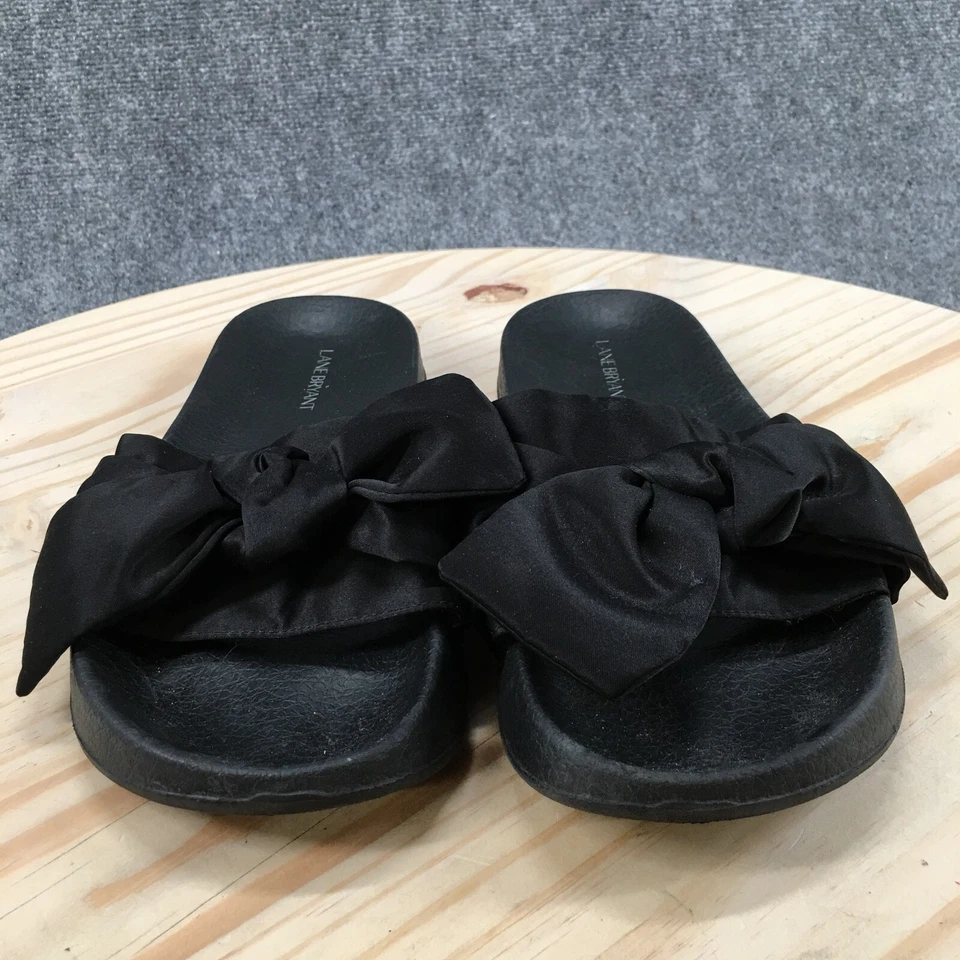 Sandalias Lane Bryant para mujer 42 deslizables negras punta abierta lazo cómodo Foto 4 de 4