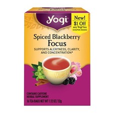 Yogi Tea, Green Tea SPICED BLACKBERRY FOCUS, Wellness 16 Ct 1 Box