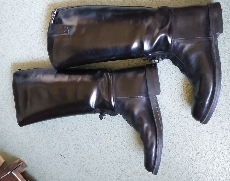 UK Size 12D Dehner Leather Boots CHP Biker Engineer Motorcycle Riding