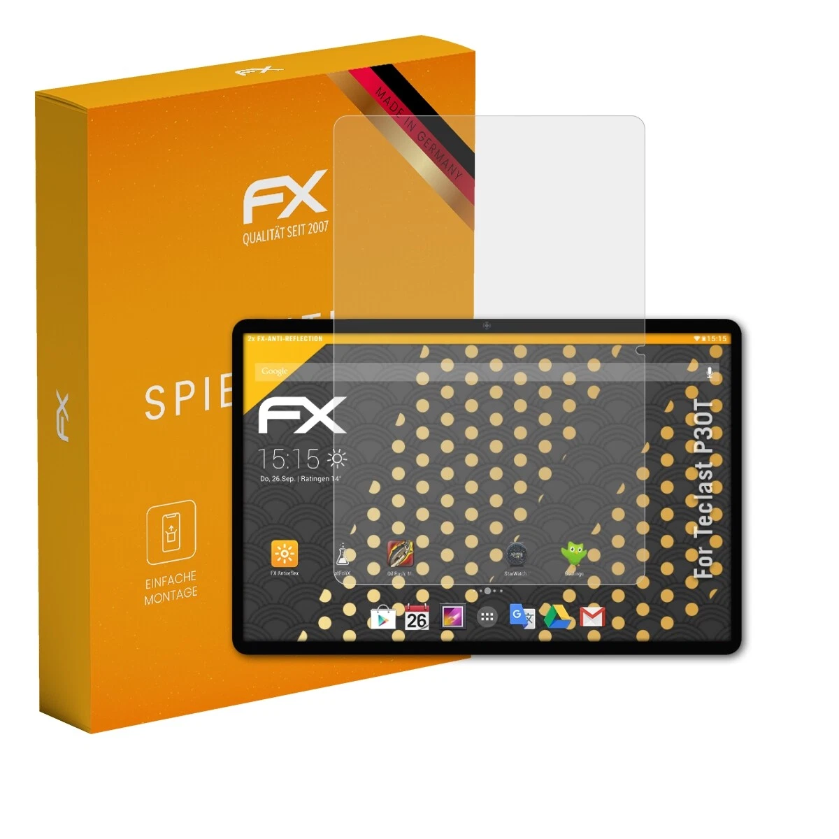 AtFoliX 2x Screen Protector for Teclast P30T Protective Film Matte & Shockproof Film