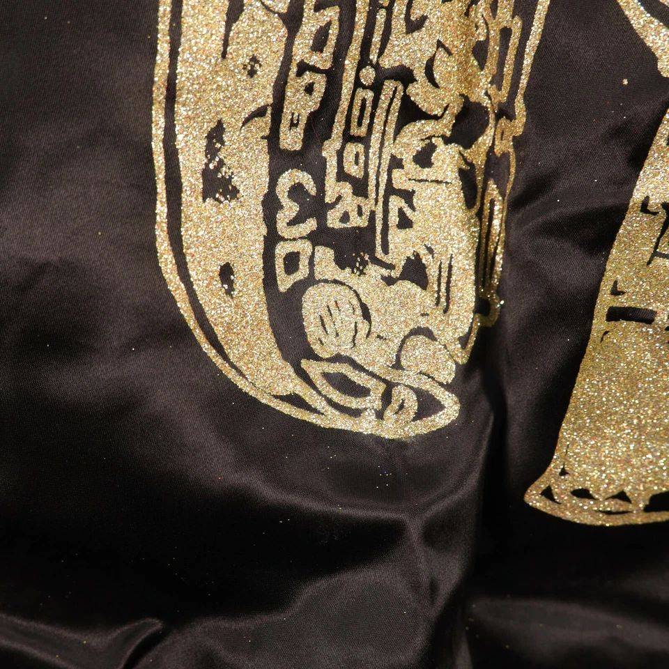 Chaqueta De Colección Beale Street Satén Talla Oro Brillo Memphis Azul Diamante Polvo Foto 3 de 4