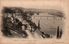 Old postcard - Orival - Le Pont et les Roches d'Oissel