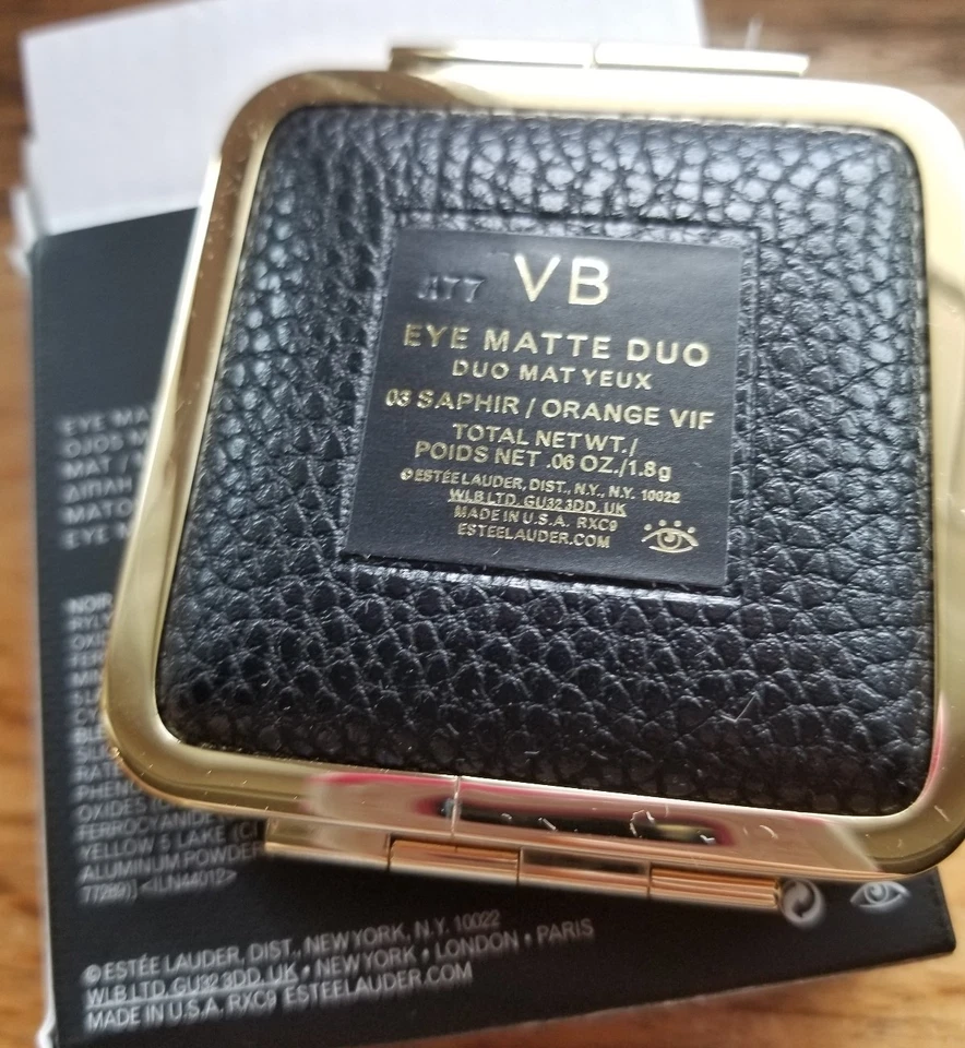 VICTORIA BECKHAM * ESTEE LAUDER EYE MATTE DUO 03 SAPHIRE/ORANGE VIF NEW BOXED 📦 - Image 4 of 4
