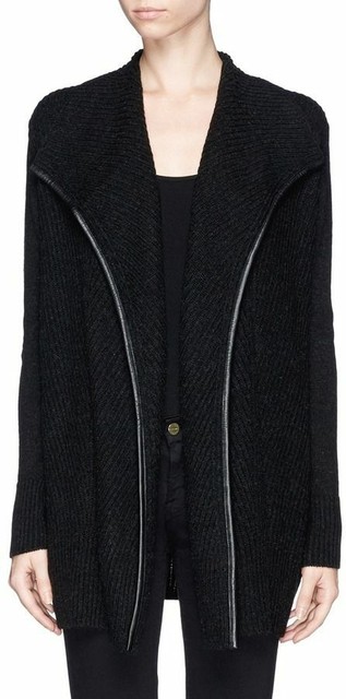 vince rib trim cardigan