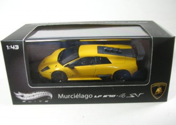Lamborghini Murcielago LP 670-4 SV Yellow 1:43 Hot Wheels Diecast