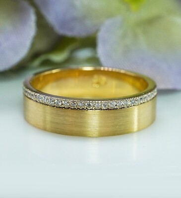 Natural Diamond Lazare Kaplan Designer 18K Gold  Eternity Ring Band Size 6
