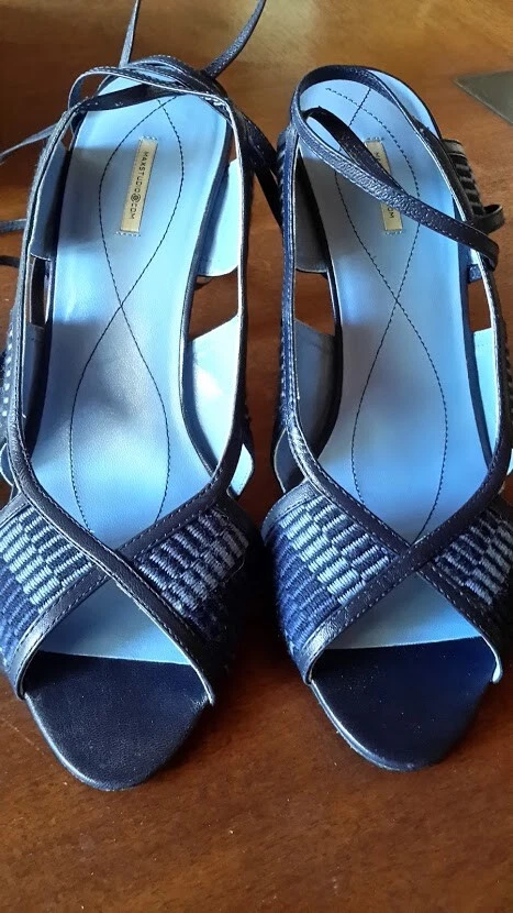 Max Studio Azul Marino 8M Zapatos "Panamá" Correa de Corbata al Tobillo 4" Tacones con Caja Original Foto 2 de 4