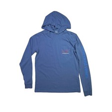 Vineyard Vines Men's XS Hoodie Pocket Tee Graphic Whale Spellout Blue
