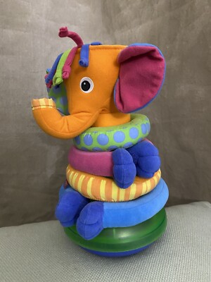 Baby Toddler ELEPHANT Soft Plush Ring Stacker Toy Ball Musical