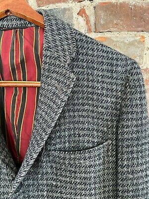 Vintage 40s 50s Harris Tweed Regimental Lining Jacket Sport Vintage 40s 50s Harris Tweed Regimental Lining Jacket Sport