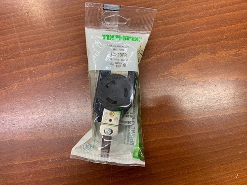 QTY-1 Bryant 70520FR Locking Receptacle L5-20R 20A 125V AC Black 2 Poles