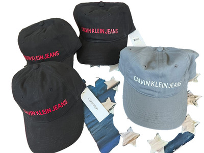 FOUR Calvin Klein Cotton Baseball Caps Adjustable Logo Hats Men or Women = NEW =